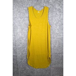 Aerie Womens Yellow Green Linen Blend Casual Tank Pullover Midi Dress Size M